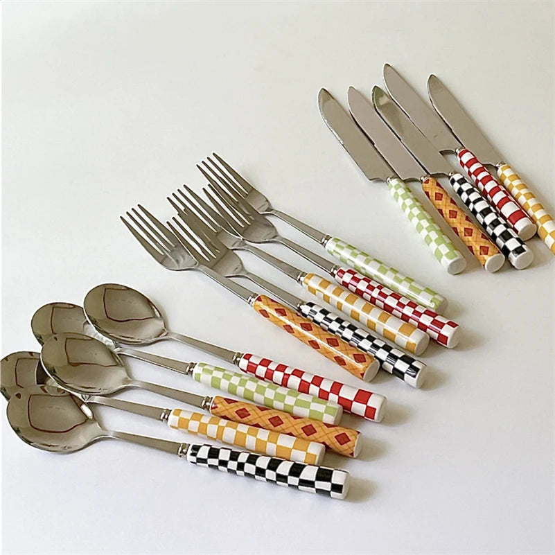 Style Dessert Steak Stainless Steel Knife Fork Spoon