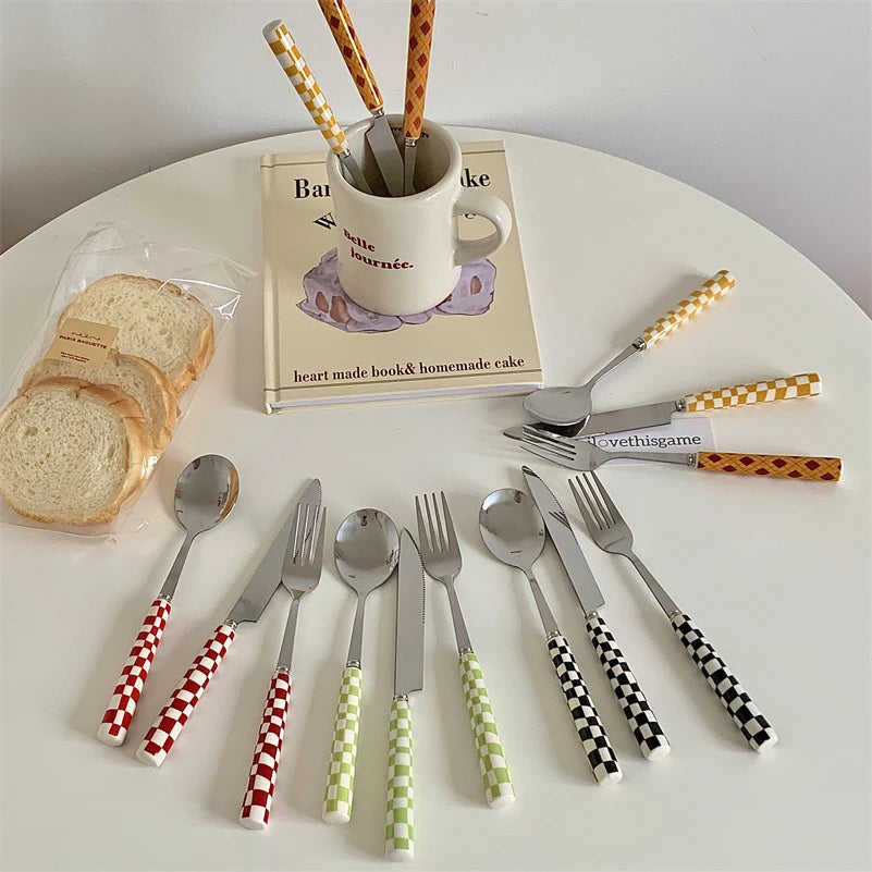 Style Dessert Steak Stainless Steel Knife Fork Spoon