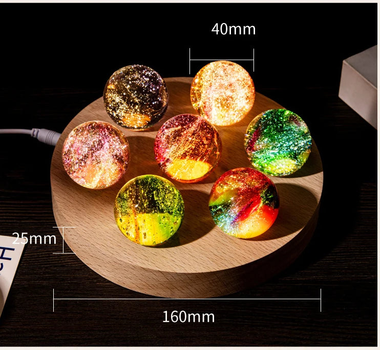 Fantasy Colorful Glass Star Ball Luminous Planet