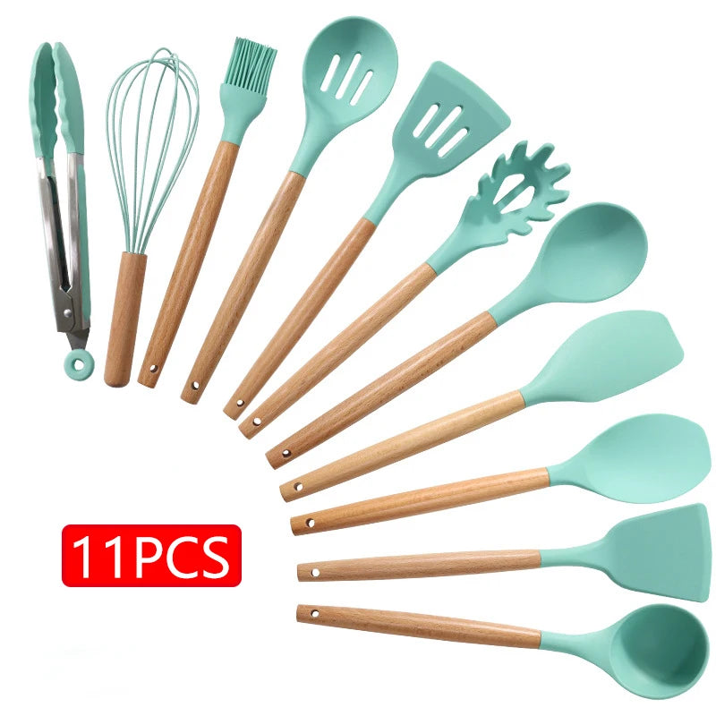 11/12PCS Silicone Kitchenware Non-Stick Cookware