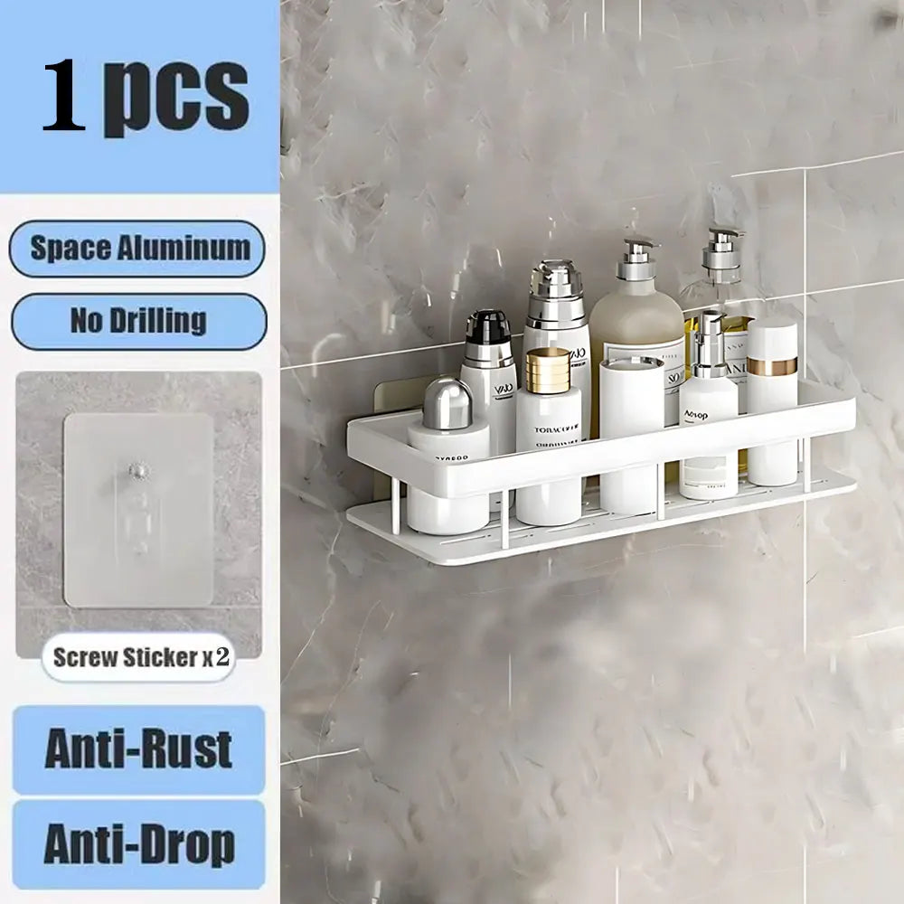Bathroom Shelf No Drill Wall Mounted Shampoo Bottle Shower