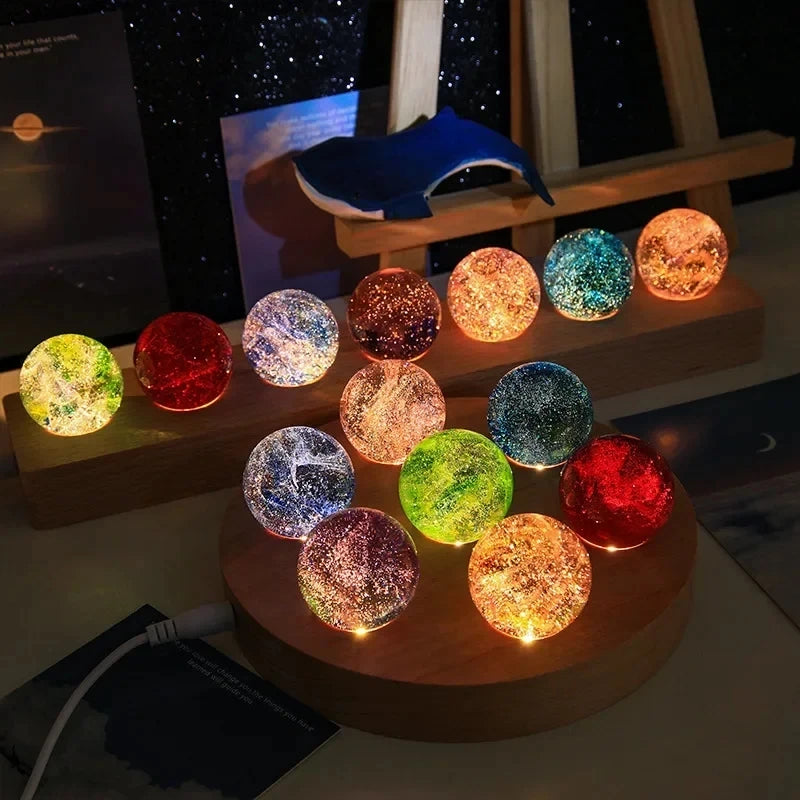 Fantasy Colorful Glass Star Ball Luminous Planet