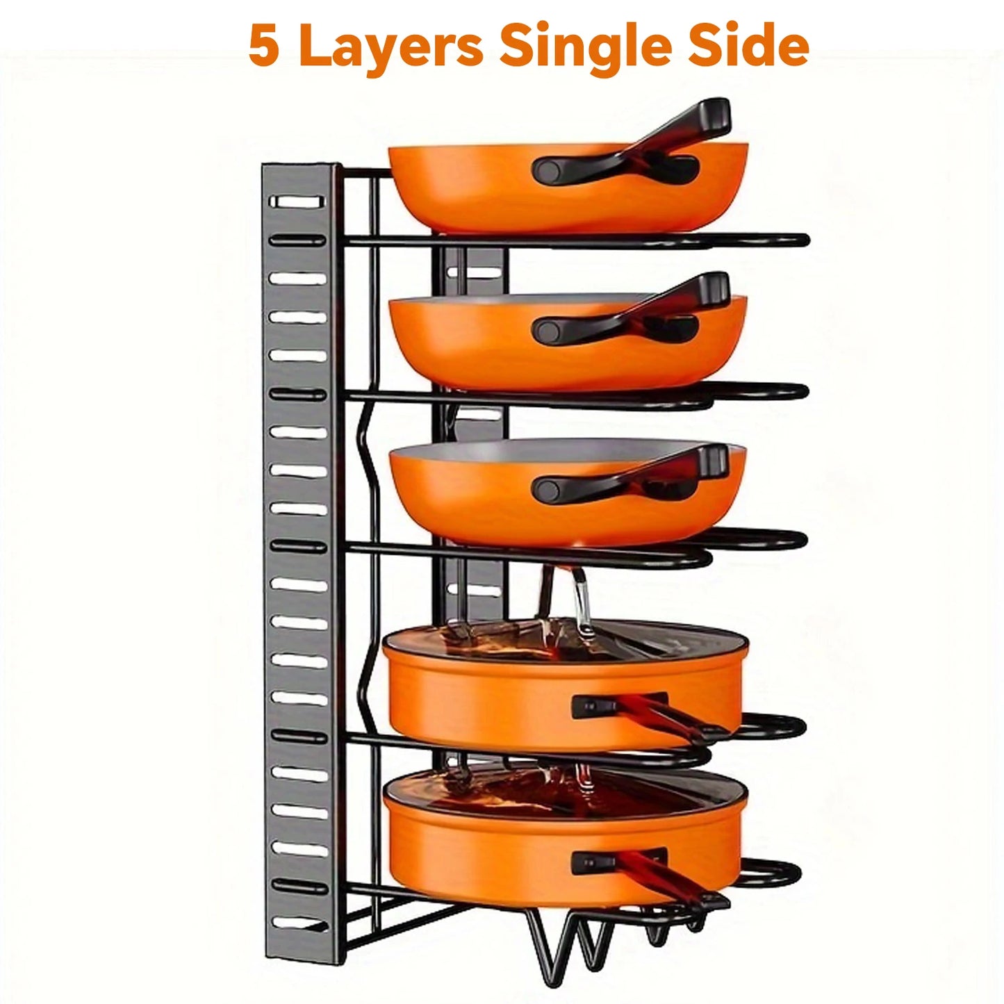 8-Tier Duty Pot Rack Organizer Durable Metal