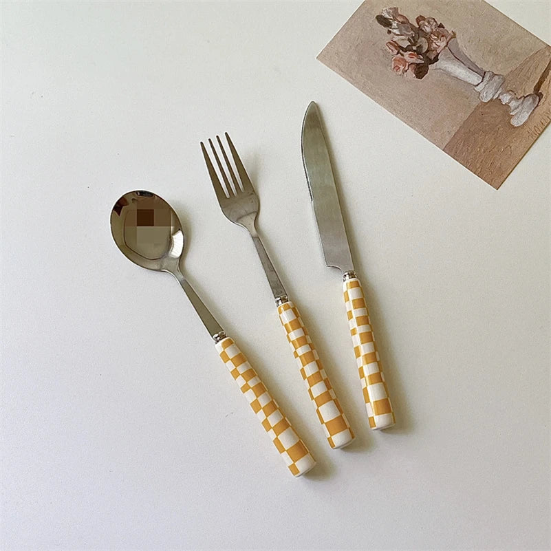 Style Dessert Steak Stainless Steel Knife Fork Spoon