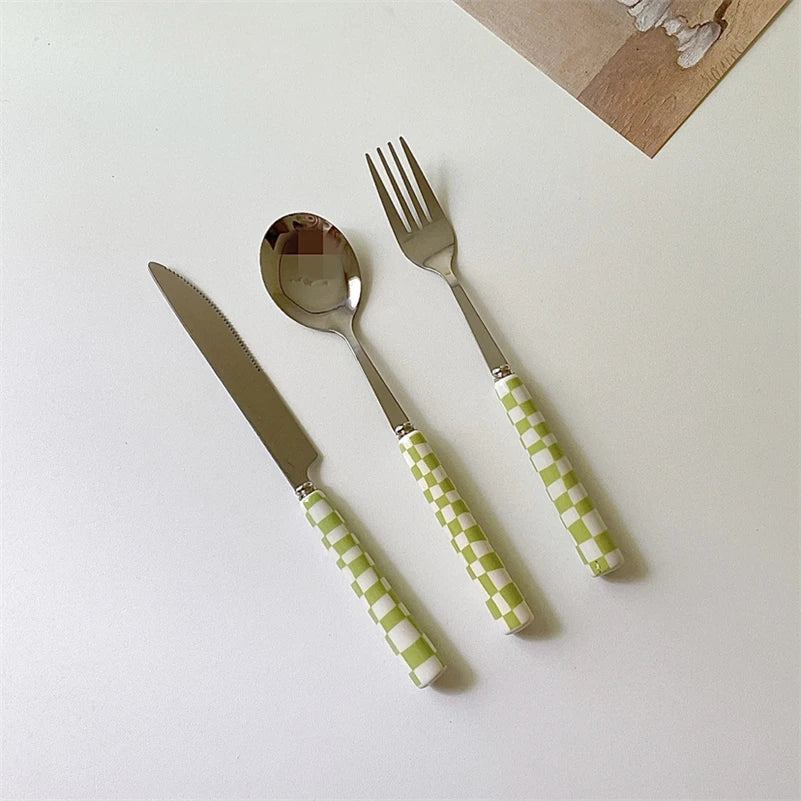 Style Dessert Steak Stainless Steel Knife Fork Spoon