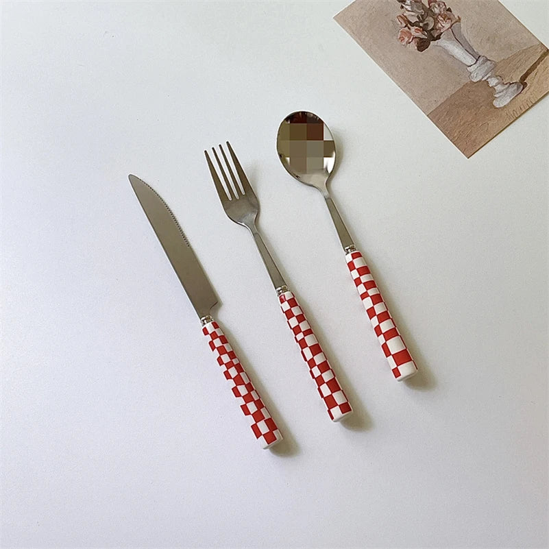 Style Dessert Steak Stainless Steel Knife Fork Spoon