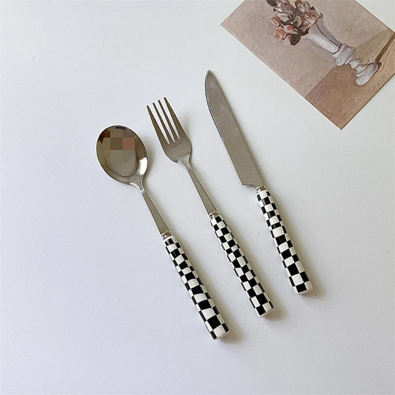 Style Dessert Steak Stainless Steel Knife Fork Spoon