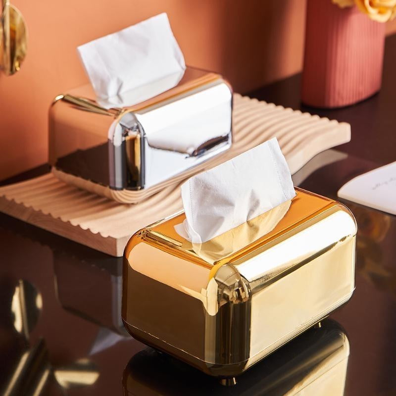 Luxury Golden Tissue Boxes Storage Napkin