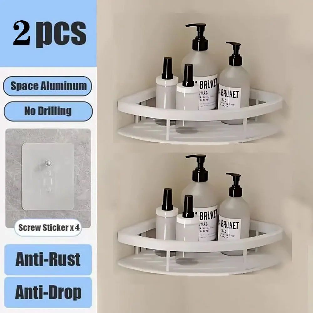 Bathroom Shelf No Drill Wall Mounted Shampoo Bottle Shower