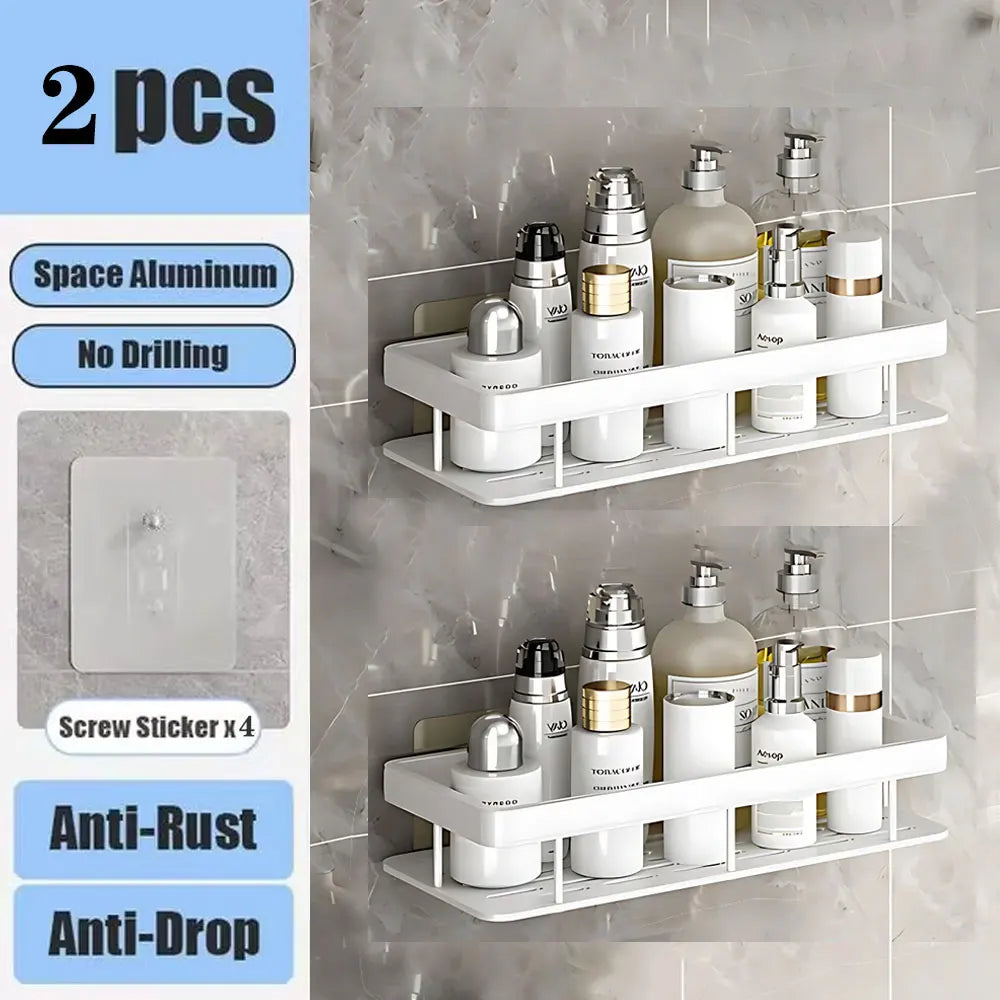 Bathroom Shelf No Drill Wall Mounted Shampoo Bottle Shower