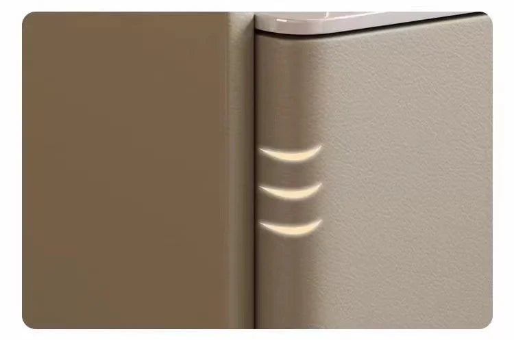 Style Intelligent Solid Wood Bedside Table Faux Leather 3 Drawers