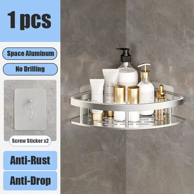 Bathroom Shelf No Drill Wall Mounted Shampoo Bottle Shower