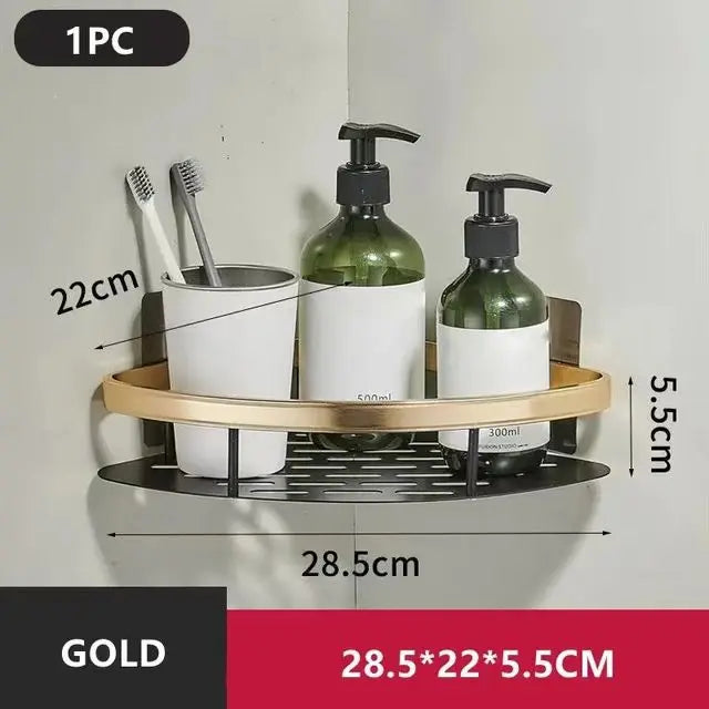 Bathroom Shelf No Drill Wall Mounted Shampoo Bottle Shower