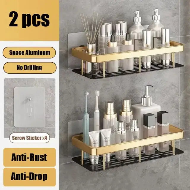 Bathroom Shelf No Drill Wall Mounted Shampoo Bottle Shower