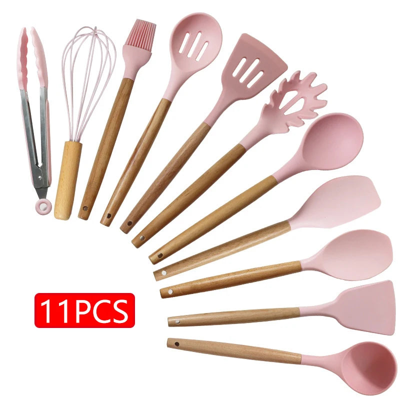 11/12PCS Silicone Kitchenware Non-Stick Cookware