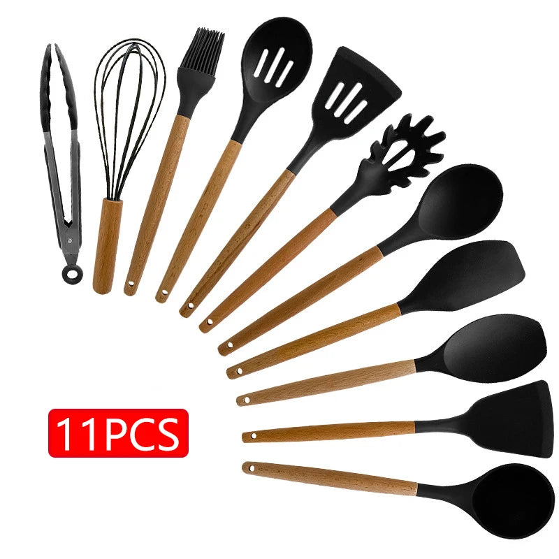 11/12PCS Silicone Kitchenware Non-Stick Cookware