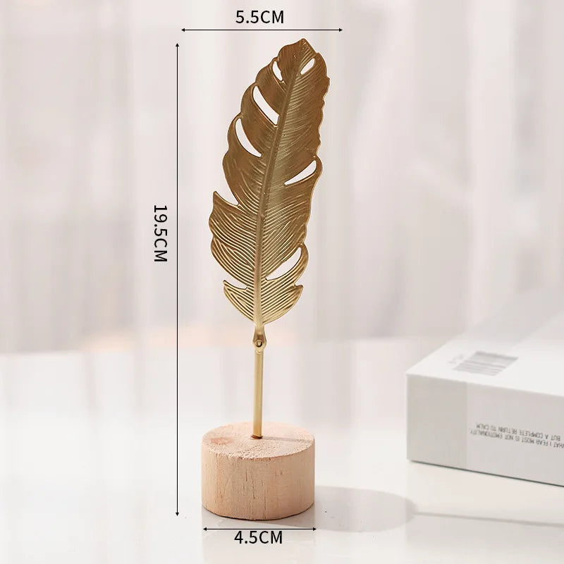 1pcs Golden Ginkgo Leaf Feather