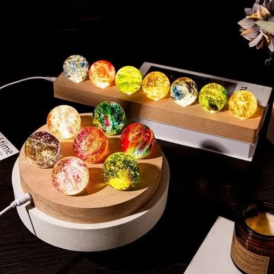 Fantasy Colorful Glass Star Ball Luminous Planet
