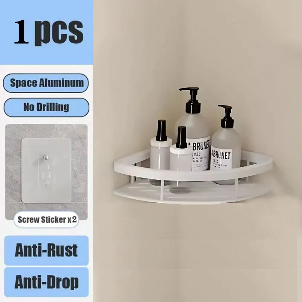 Bathroom Shelf No Drill Wall Mounted Shampoo Bottle Shower