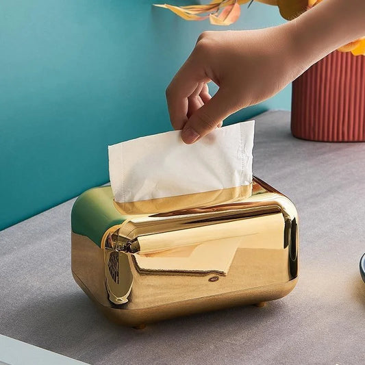 Luxury Golden Tissue Boxes Storage Napkin