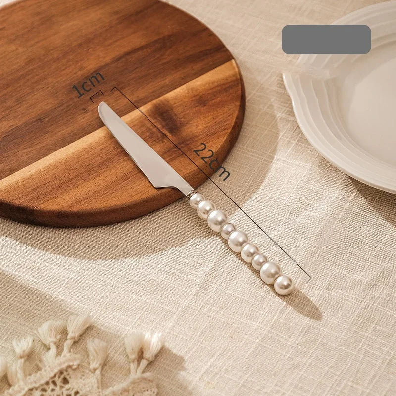 Wedding Diamond Inlaid Dinnerware Knife Fork Spoon Gift