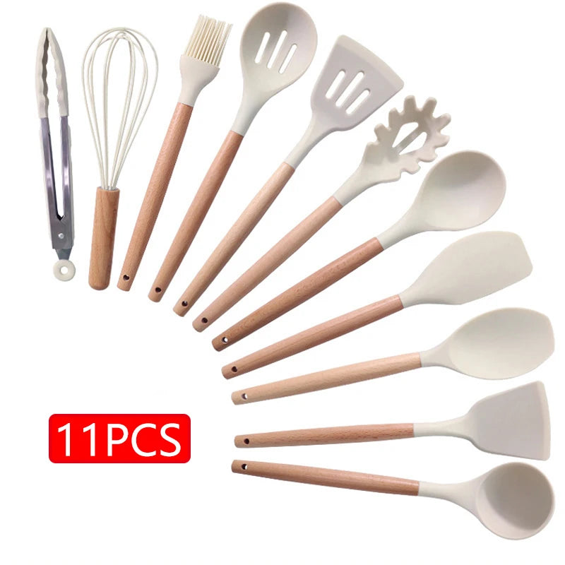 11/12PCS Silicone Kitchenware Non-Stick Cookware