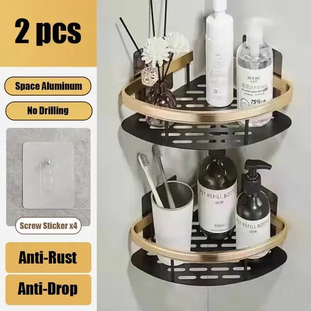 Bathroom Shelf No Drill Wall Mounted Shampoo Bottle Shower