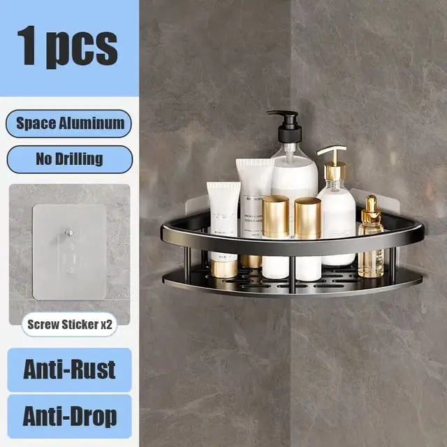 Bathroom Shelf No Drill Wall Mounted Shampoo Bottle Shower