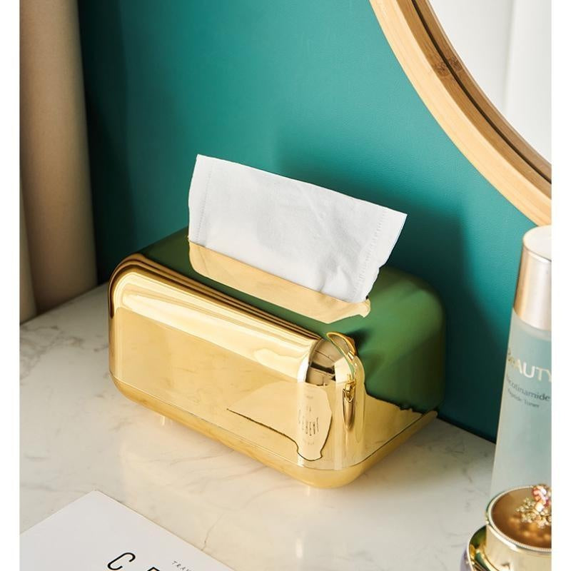 Luxury Golden Tissue Boxes Storage Napkin
