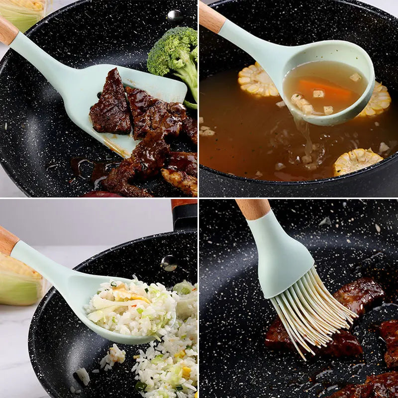 11/12PCS Silicone Kitchenware Non-Stick Cookware