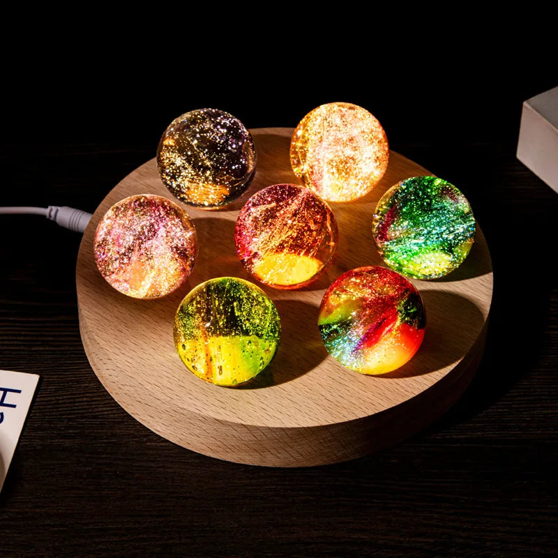 Fantasy Colorful Glass Star Ball Luminous Planet