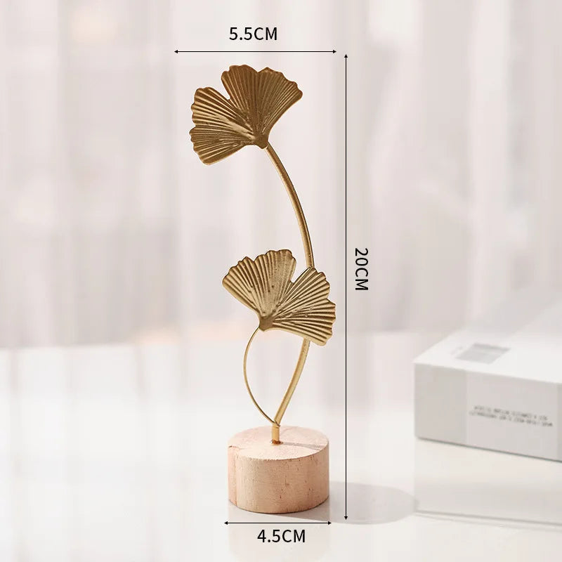 1pcs Golden Ginkgo Leaf Feather